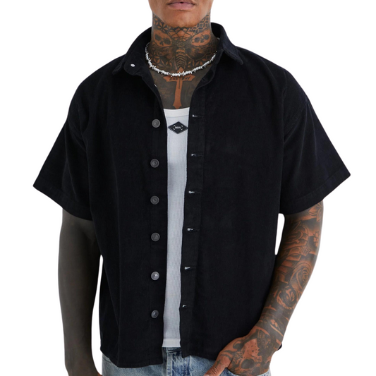 Boxy Corduroy Shirt Black