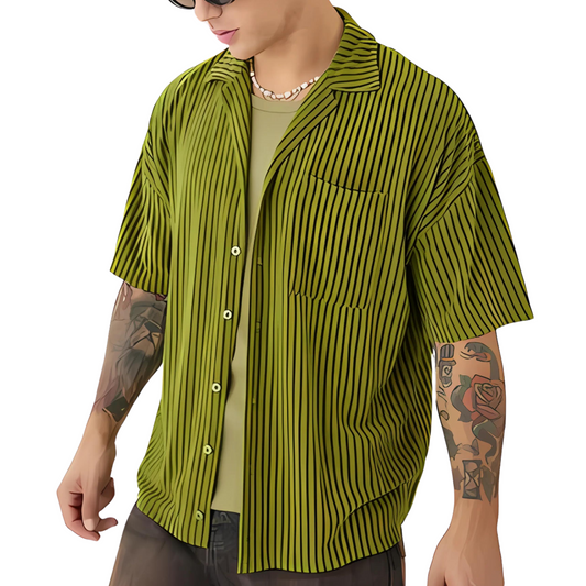 Two-tone Towell Shirt Green