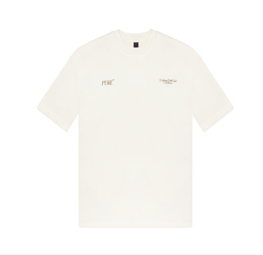 Brown / White tee