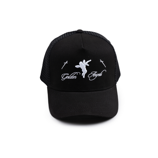 Script Trucker Hat Black